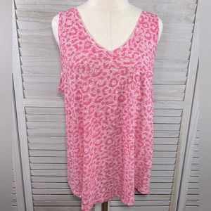 TORRID Classic Fit 100% Cotton Tank Top Pink Cheetah Print-1X
